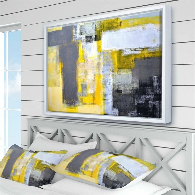 Promo ๐ Designart 40" X 30" "Abstract Blur Pattern" Fabric Canvas Wall Art In Yellow ๐ - Image 3
