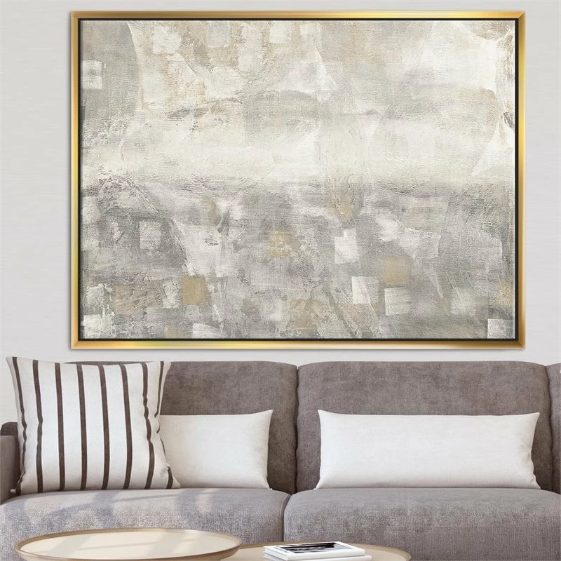 Flash Sale โจ Designart 40" X 30" "Abstract Watercolor" Fabric Canvas Wall Art In Gray โญ - Image 2