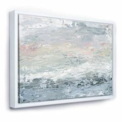 Best Pirce ❤️ Designart 40" X 30" "Handpainted Abstract II" Fabric Canvas Wall Art In Gray 🤩