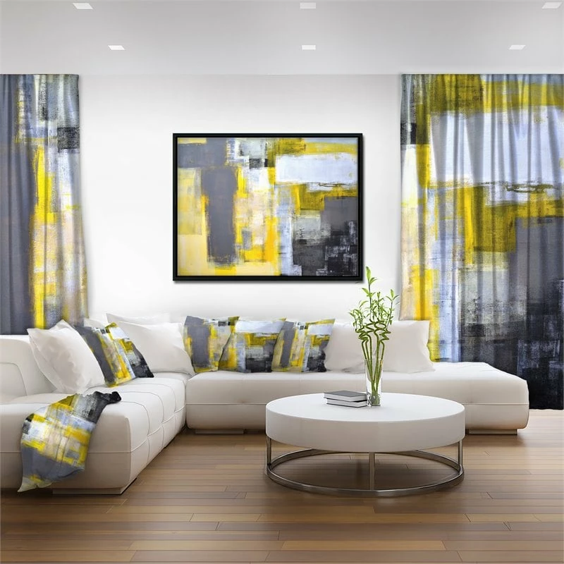 Budget ๐ฅ Designart 40" X 30" "Abstract Blur Pattern" Fabric Canvas Wall Art In Yellow ๐ฅฐ - Image 3