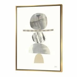 Promo ๐ Designart 30" X 40" "Geometric Balance I" Fabric Canvas Wall Art In Brown ๐