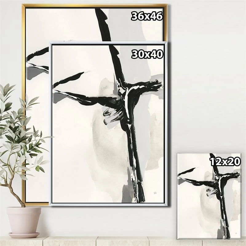 Flash Sale ๐ Designart 30" X 40" "Abstract Neutral II" Fabric Canvas Wall Art In Black โจ - Image 3