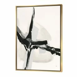 Best Pirce 🛒 Designart 30" X 40" "Abstract Neutral I" Fabric Canvas Wall Art In Black 🎁