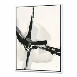 Best reviews of ⭐ Designart 30" X 40" "Abstract Neutral I" Fabric Canvas Wall Art In Black 🔥