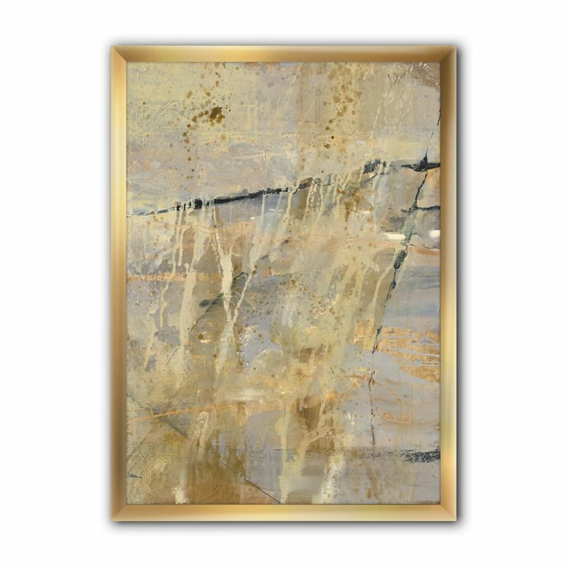 Promo ๐งจ Designart 30" X 40" "Geometric Cream Block II" Fabric Canvas Wall Art In Beige โ - Image 2