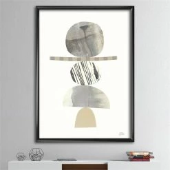 Best Sale ❤️ Designart 30" X 40" "Geometric Balance I" Fabric Canvas Wall Art In Brown ✨