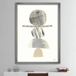 Best Sale 🥰 Designart 12" X 20" "Geometric Balance I" Fabric Canvas Wall Art In Brown ⭐