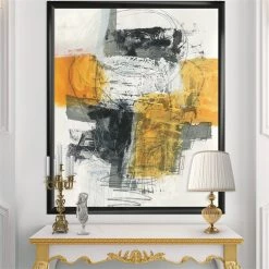 Best reviews of ⌛ Designart 30" X 40" "Abstract Composition" Fabric Canvas Wall Art In Orange 🤩