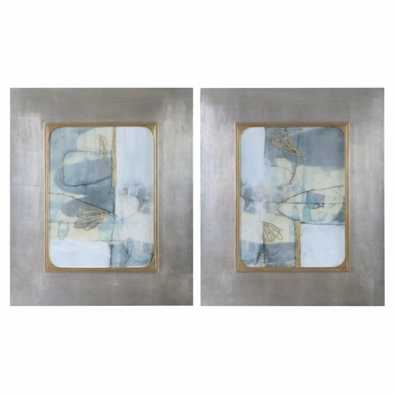 Hot Sale ๐ Bowery Hill Contemporary Gilded Whimsy Abstract Print (Set Of 2) โ๏ธ