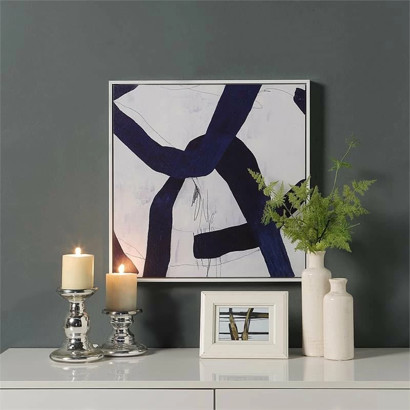 Coupon โจ Carolina Classics Set Of 2 Abstract Wall Art With White Frame In Blue ๐ - Image 2