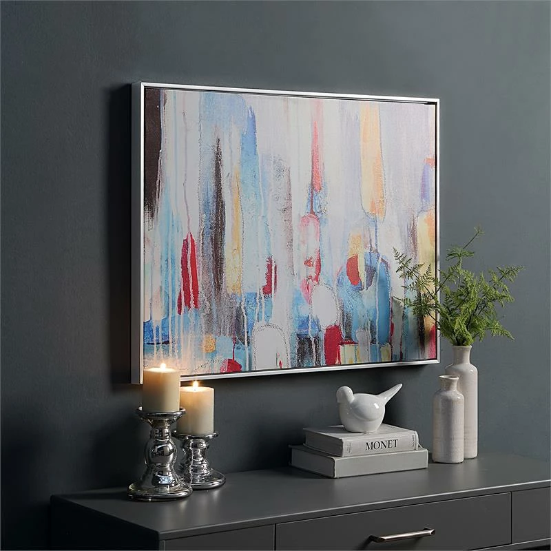 Cheapest 🔥 Carolina Classics Rainy Forest Abstract Wall Art 24 X 32 With Silver Frame 💯 - Image 3