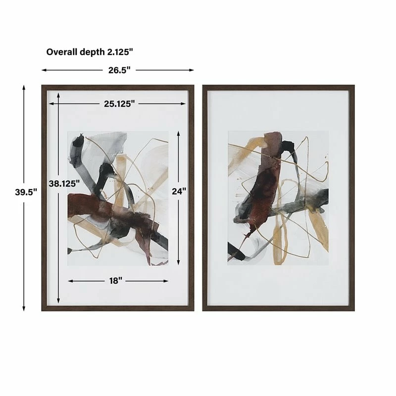 Coupon ๐ Uttermost Burgundy Interjection Plastic & Glass Abstract Prints In Multi-Color ๐ - Image 6