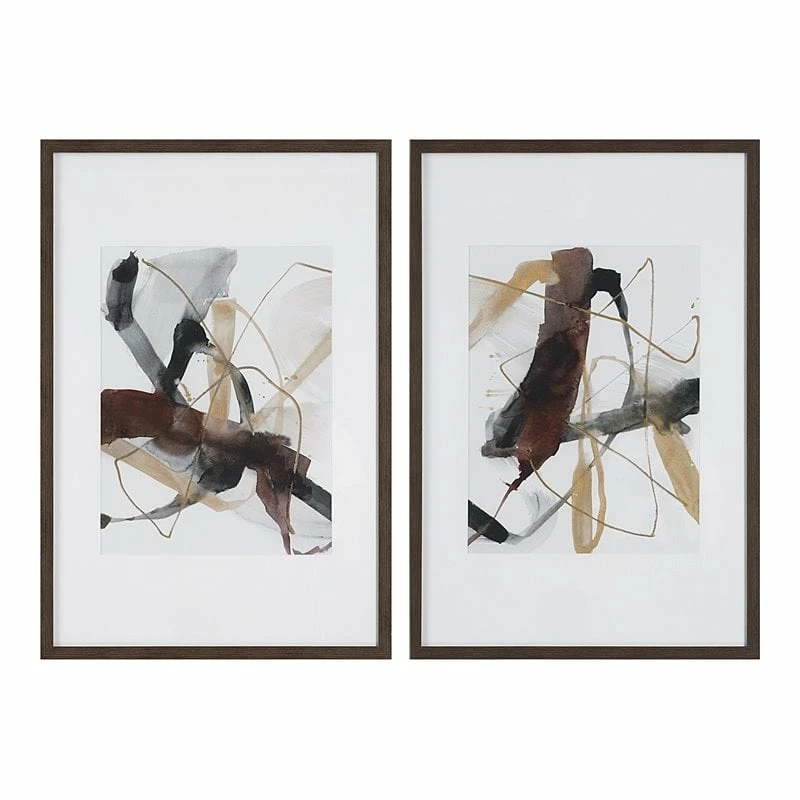 Coupon ๐ Uttermost Burgundy Interjection Plastic & Glass Abstract Prints In Multi-Color ๐