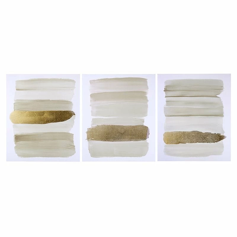 Budget ๐ฅฐ Olliix Urban Habitat 3-Piece MDF Abstract Printed Canvas With Metallic Foil In Taupe ๐ฅ