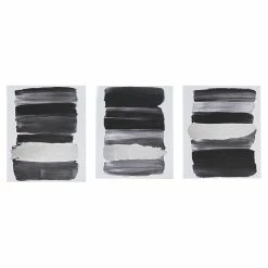 Best Pirce ⭐ Olliix Urban Habitat 3-Piece Abstract Printed Canvas With Metallic Foil In Black 💯