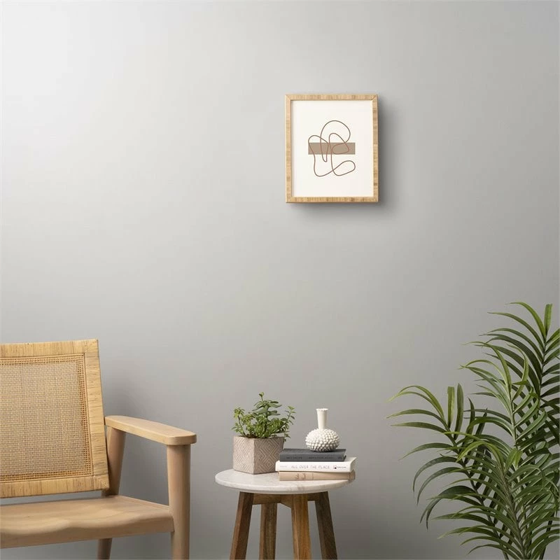 Budget ๐ Deny Designs 24x17" Abstract Line Traditional Bamboo Framed Wall Art In Beige ๐งจ - Image 2