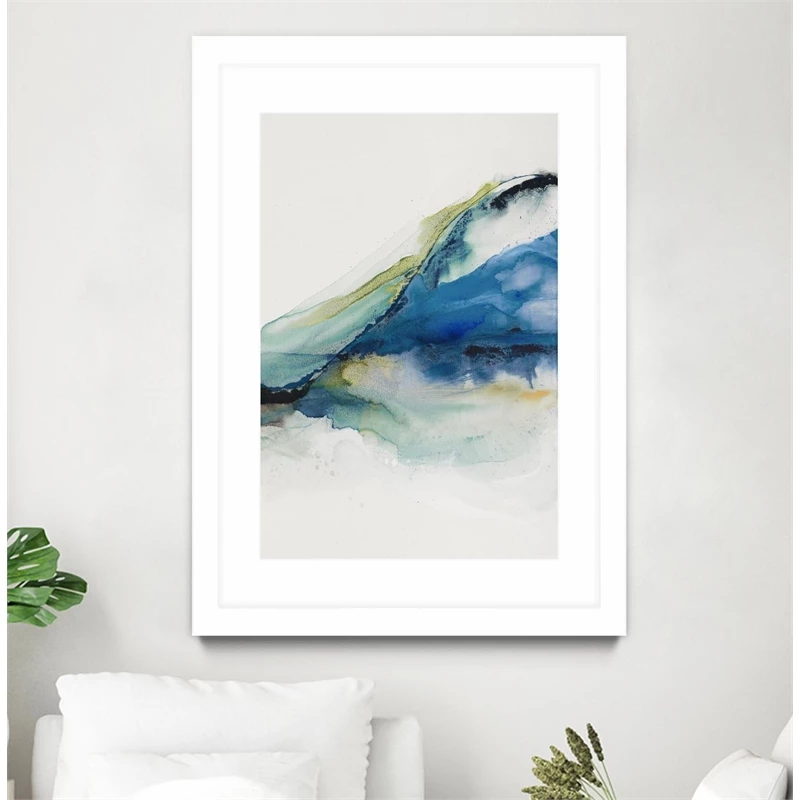 Deals ๐ Giant Art 24x36 Abstract Terrain IV Matted And Framed In Green ๐ - Image 3