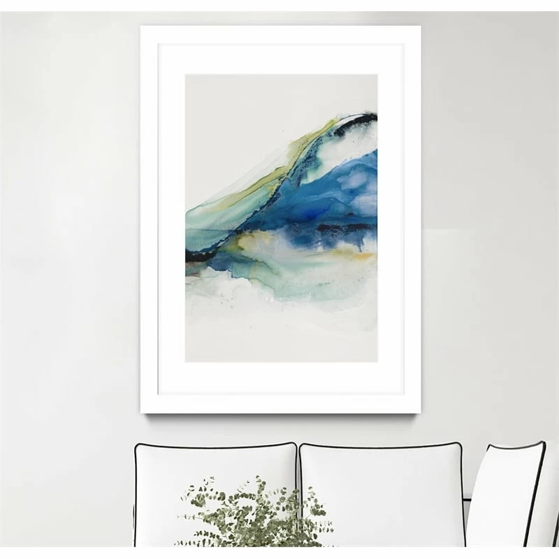 Deals ๐ Giant Art 24x36 Abstract Terrain IV Matted And Framed In Green ๐ - Image 2