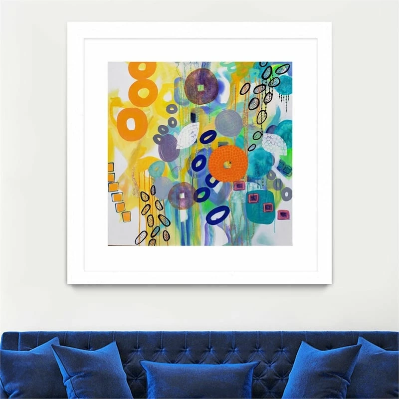 Wholesale ๐ Giant Art 36x36 Abstract Distraction 14 Matted And Framed In Yellow ๐ - Image 3