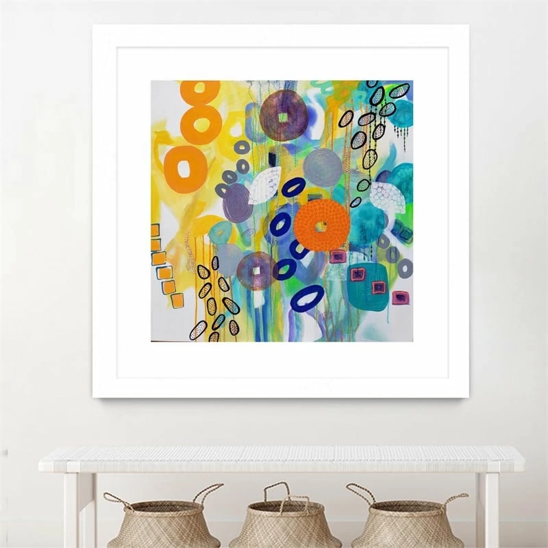 Wholesale ๐ Giant Art 36x36 Abstract Distraction 14 Matted And Framed In Yellow ๐ - Image 2