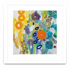 Wholesale 👏 Giant Art 36x36 Abstract Distraction 14 Matted And Framed In Yellow 🎁