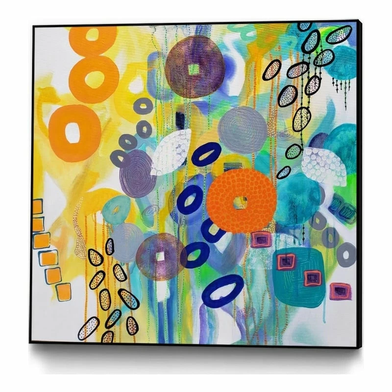 Best deal 👏 Giant Art Canvas 30x30 Abstract Distraction 14 Framed In Yellow 🛒