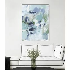 Top 10 ❤️ Giant Art Canvas 24x32 Azure Abstract I Framed In White ✔️