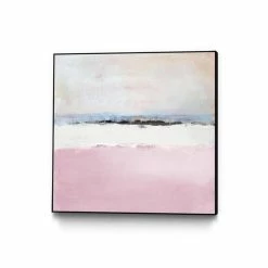 Best deal 🤩 Giant Art Canvas 20x20 Pink Sea Abstract Framed In Pink 🔔