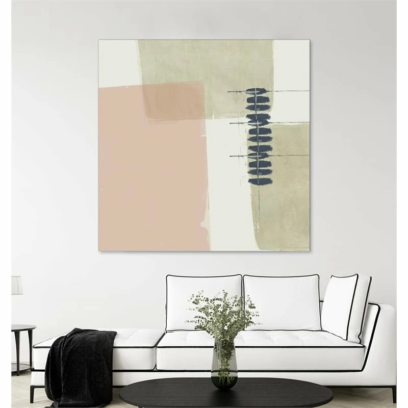 Budget 👍 Giant Art 54x54 Monotype Abstraction II Fine Art Giant Canvas Print In Pink 💯 - Image 2