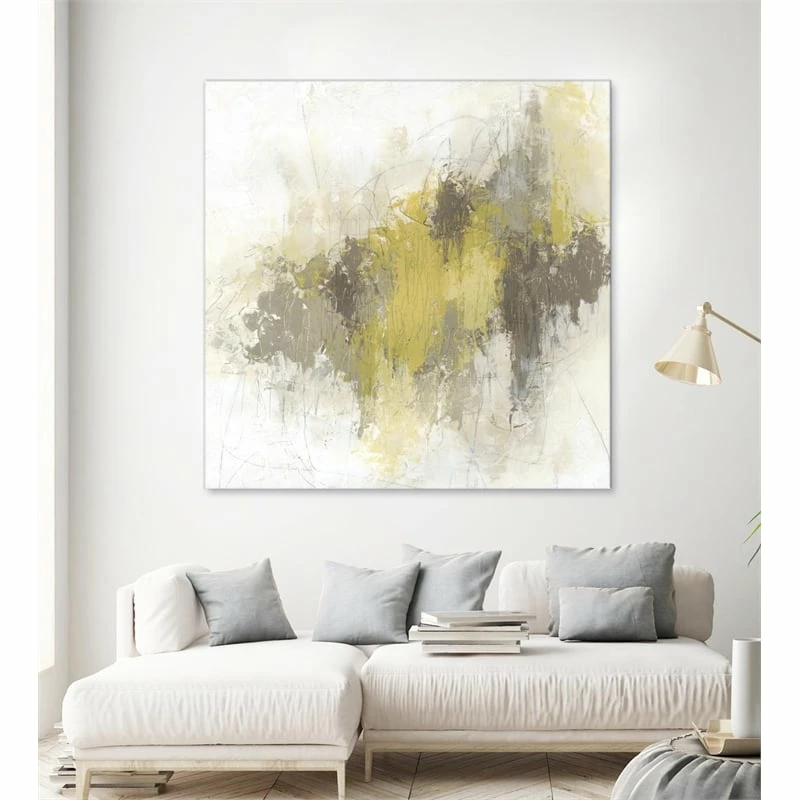 Promo ๐คฉ Giant Art 72x72 Saffron Abstract I Fine Art Giant Canvas Print In Yellow ๐ - Image 3