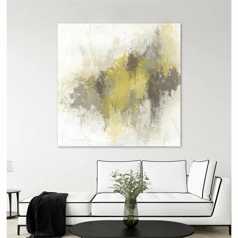 Promo ๐คฉ Giant Art 72x72 Saffron Abstract I Fine Art Giant Canvas Print In Yellow ๐ - Image 2