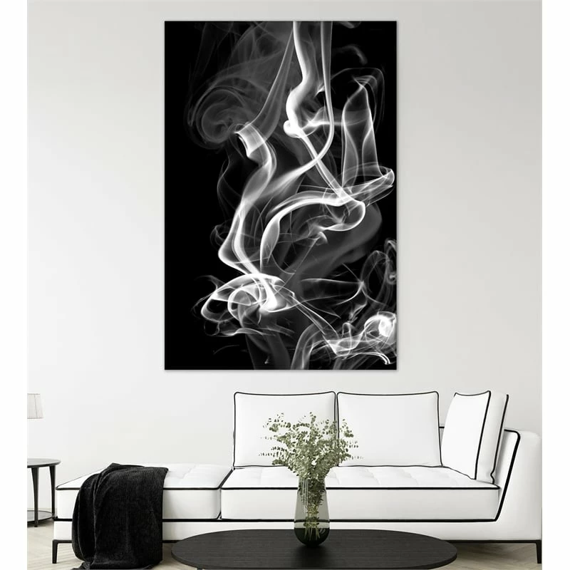 Best reviews of ๐งจ Giant Art 72x48 Black Smoke Abstract Fine Art Giant Canvas Print In White โจ - Image 2