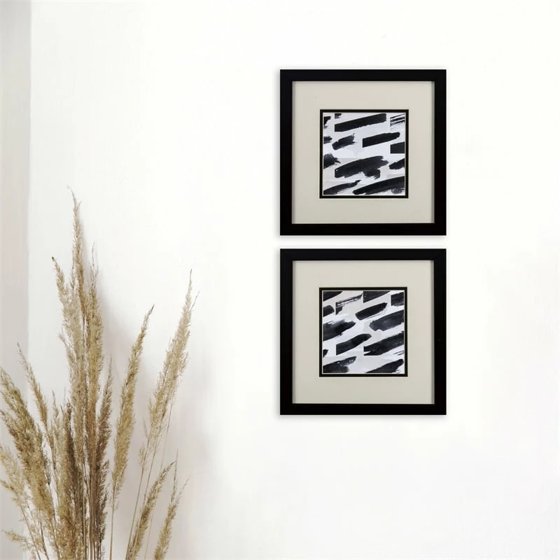 Discount ๐ HomeRoots Set Of Two Black And Grey Abstract Watercolor Wall Art ๐ - Image 2