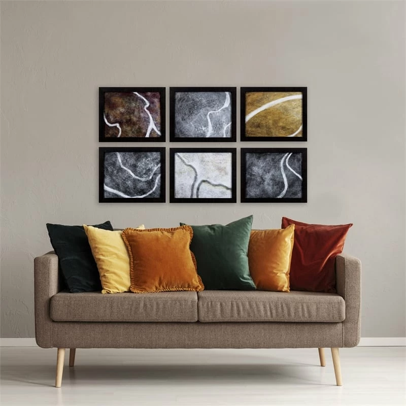 Flash Sale ๐ HomeRoots Set Of 6 Rock Textures Abstract Wall Art ๐ - Image 2