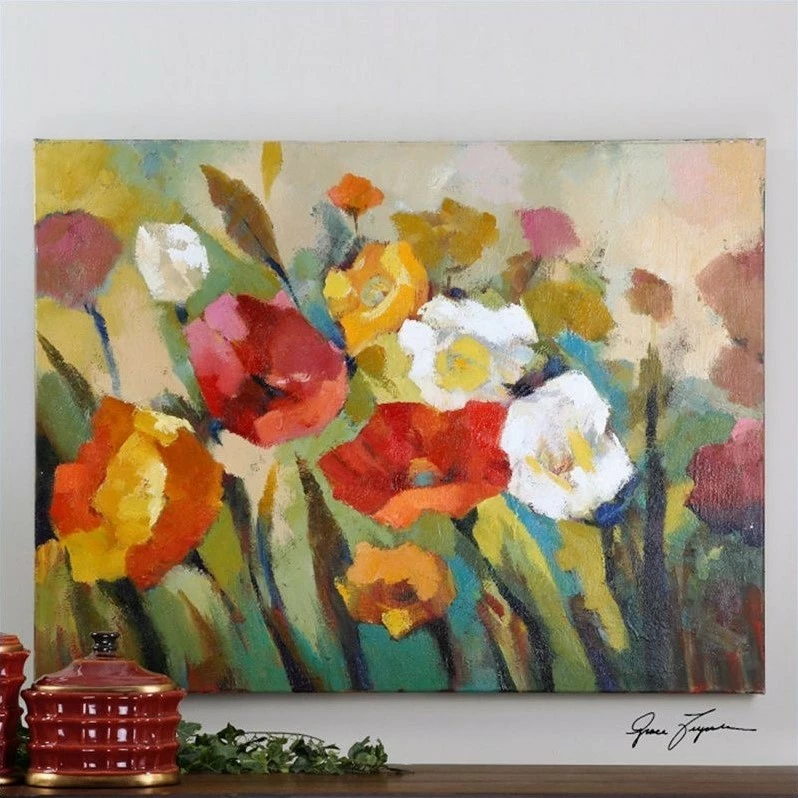 New 🤩 Uttermost Spring Has Sprung Hand Painted Floral Canvas Art 🥰 - Image 2