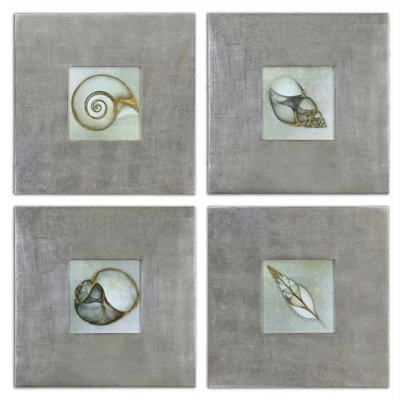 Hot Sale ๐ฏ Uttermost Neptunes Garden Framed Framed Art In Silver (Set Of 4) ๐