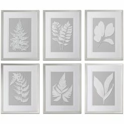 Deals 🧨 Uttermost Moonlight Ferns Framed Art In Silver (Set Of 6) ❤️