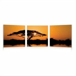 Wholesale ⌛ Baxton Studio Savannah SunSet Mounted Print Triptych In Multicolor ✔️
