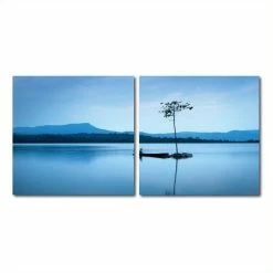 Cheap ⌛ Baxton Studio Cerulean Stillness Mounted Print Diptych In Multicolor 👍