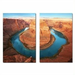 Best Sale 😉 Baxton Studio Wraparound Waterway Mounted Print Diptych In Multicolor 🛒