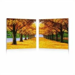 Buy ✨ Baxton Studio Autumnal Boulevard Mounted Print Diptych In Multicolor ❤️