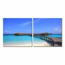Wholesale 👍 Baxton Studio Bridge To Paradise Mounted Print Diptych In Multicolor 🥰