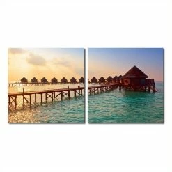 Buy ⭐ Baxton Studio Morning Glory Mounted Print Diptych In Multicolor 🔥